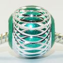 Andante-Stones Edler Silber Bead (Emerald Grn) mit silberner Verzierung