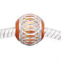 Andante-Stones Edler Silber Bead (Orange) mit silberner Verzierung