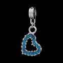 Andante-Stones Edler Silber Dangle Bead HERZ mit funkelnden Kristallen (Trkis)