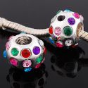 Andante-Stones Edler Silber Bead MULTICOLOR mit 24 Kristallsteinen