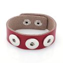 Andante Leder ARMBAND fr Chunks Click-Buttons (18-22 cm) Rot