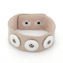 Andante Leder ARMBAND fr Chunks Click-Buttons (18-22 cm) Taupe