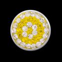 Andante Edler Kristall CHUNK Click-Button Druckknopf (Gelb Weiß)