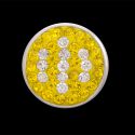 Andante Glitzer CHUNK Click-Button Druckknopf mit Strasssteinen (Gelb Weiß)