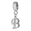 Original Massiv 925 Sterling Silber Dangle Bead ALPHABET - 