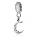 Original Massiv 925 Sterling Silber Dangle Bead ALPHABET - 