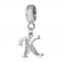 Original Massiv 925 Sterling Silber Dangle Bead ALPHABET - 