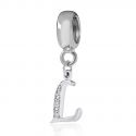 Original Massiv 925 Sterling Silber Dangle Bead ALPHABET - 