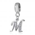 Original Massiv 925 Sterling Silber Dangle Bead ALPHABET - 