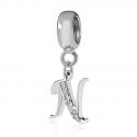 Original Massiv 925 Sterling Silber Dangle Bead ALPHABET - 