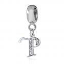 Original Massiv 925 Sterling Silber Dangle Bead ALPHABET - 