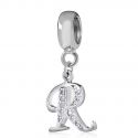 Original Massiv 925 Sterling Silber Dangle Bead ALPHABET - 