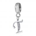 Original Massiv 925 Sterling Silber Dangle Bead ALPHABET - 