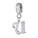 Original Massiv 925 Sterling Silber Dangle Bead ALPHABET - 