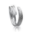 ANDANTE 925 Silber Damen Ring Feder offen in Gr. 51 - 60 grenverstellbar