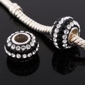 Original Massiv 925 Sterling Silber Kristall Bead