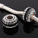 Original Massiv 925 Sterling Silber Kristall Bead