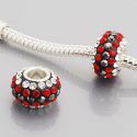 Original Massiv 925 Sterling Silber Kristall Bead