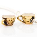 Edler 14K Gold Bead Kaffeetasse mit Gravur 