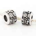 Andante-Stones Edler Silber  Bead mit Schmetterlingen und Blumen