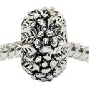 Andante-Stones Edler Silber  Bead mit Blumen und Bltter